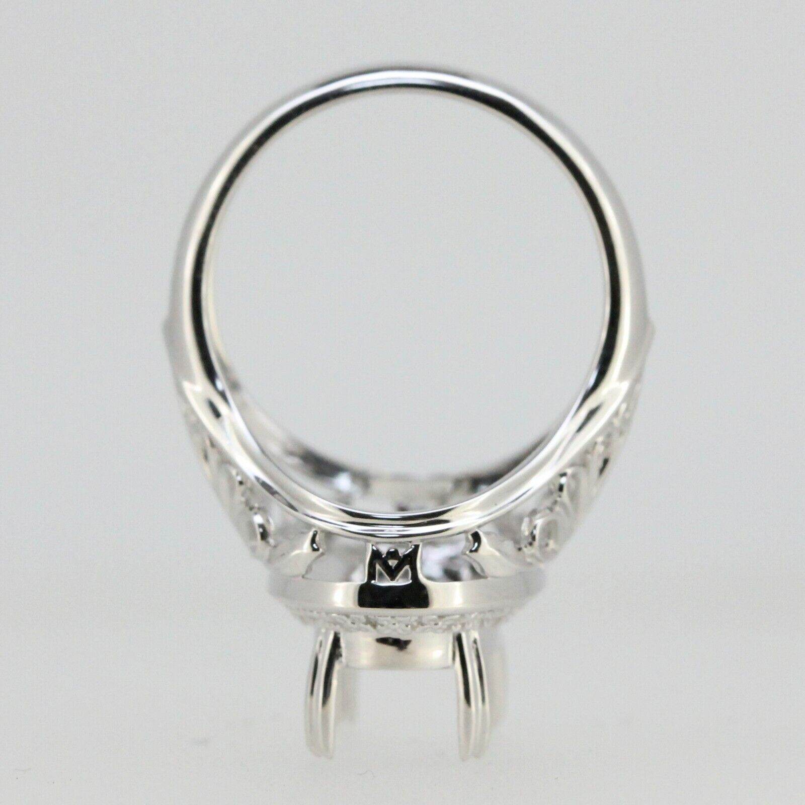 Sterling Silver Semi Mount Ring Setting Oval OV 15x8mm Vintage Repro - Syzjewelry