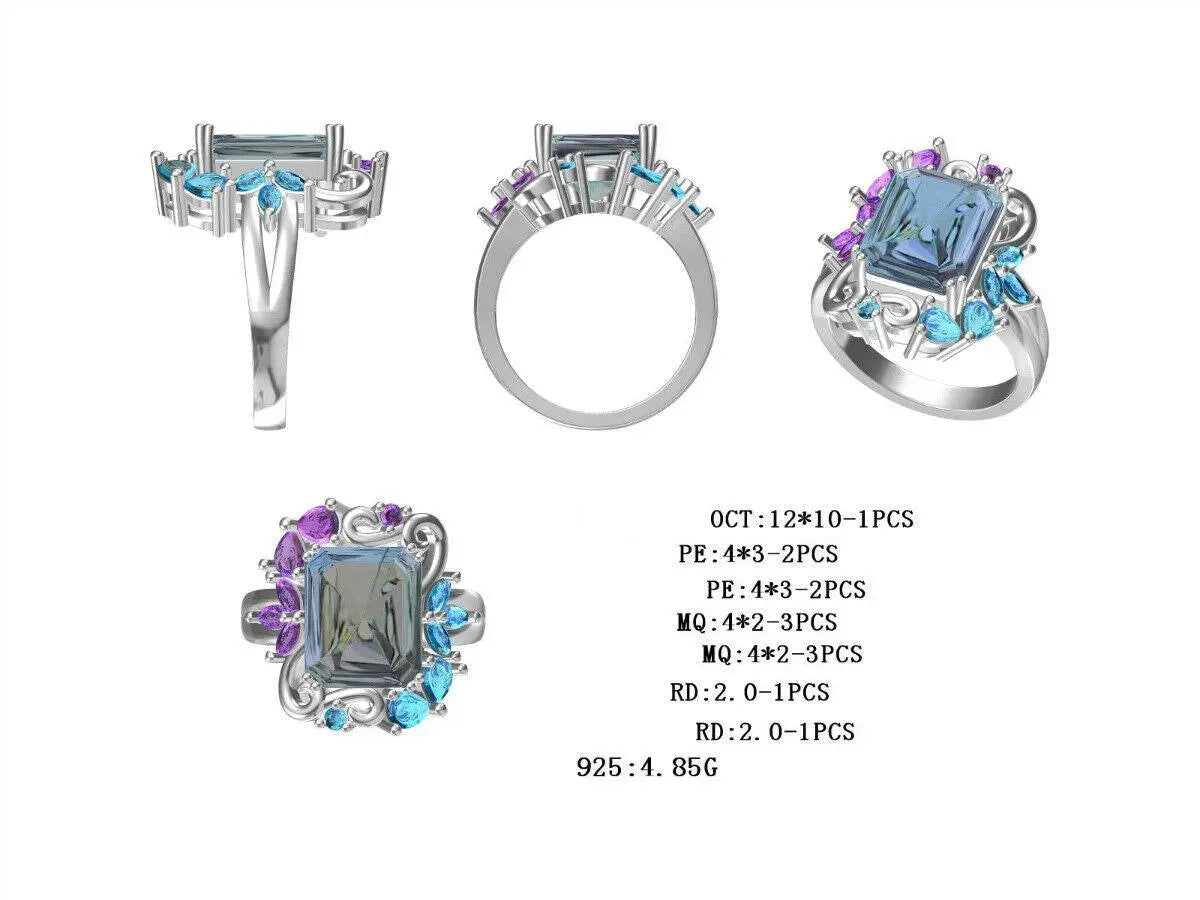 Sterling Silver Semi Mount Ring Setting Round RD Center主石mm - Syzjewelry