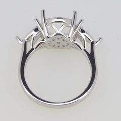 Sterling Silver Semi Mount Ring Setting OV 12x10mm PE 7x5mm White Topaz - Syzjewelry