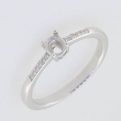 Sterling Silver Semi Mount Ring Setting Oval OV 5x4mm Solitaire White GTL206 - Syzjewelry