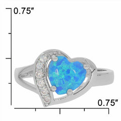 Sterling Silver Semi Mount Ring Setting Heart HT 8x8mm White Topaz - Syzjewelry
