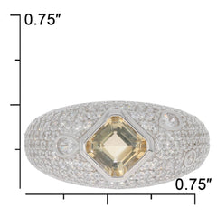 Sterling Silver Semi Mount Ring Setting Emerald OCT 6X6mm White Topaz - Syzjewelry