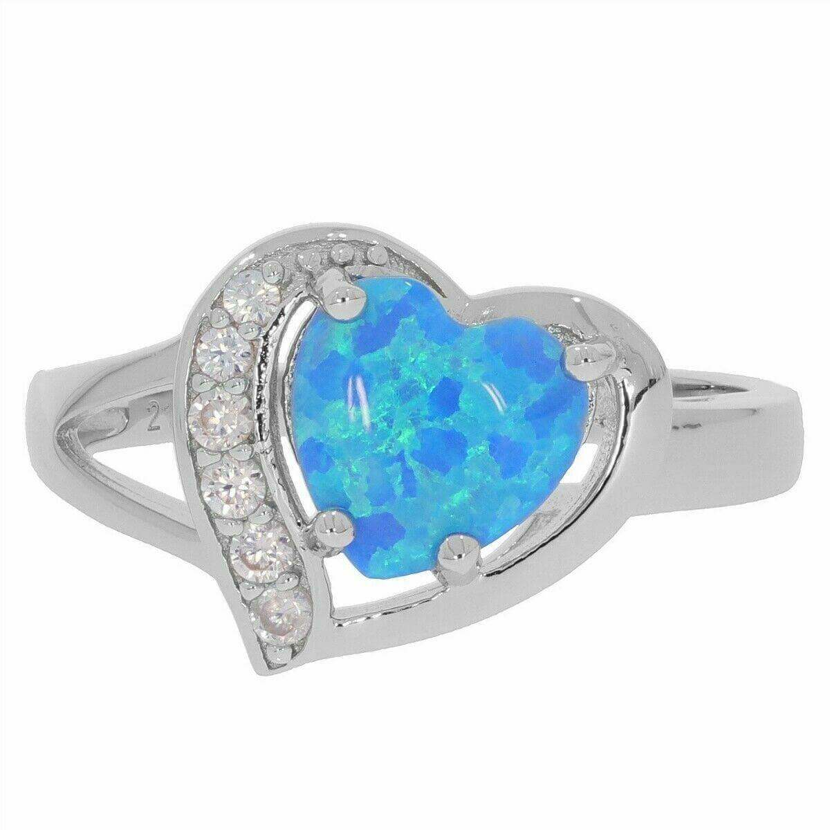 Sterling Silver Semi Mount Ring Setting Heart HT 8x8mm White Topaz - Syzjewelry