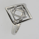 Sterling Silver Semi Mount Ring Setting Cushion Cu 6x4mm White Topaz - Syzjewelry