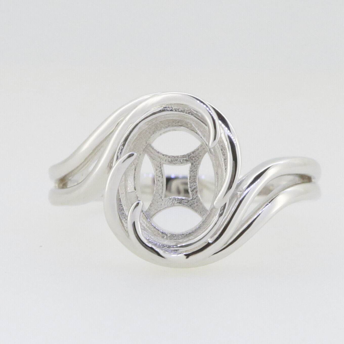 Sterling Silver Semi Mount Ring Setting Oval OV 11x9mm Contemporary - Syzjewelry