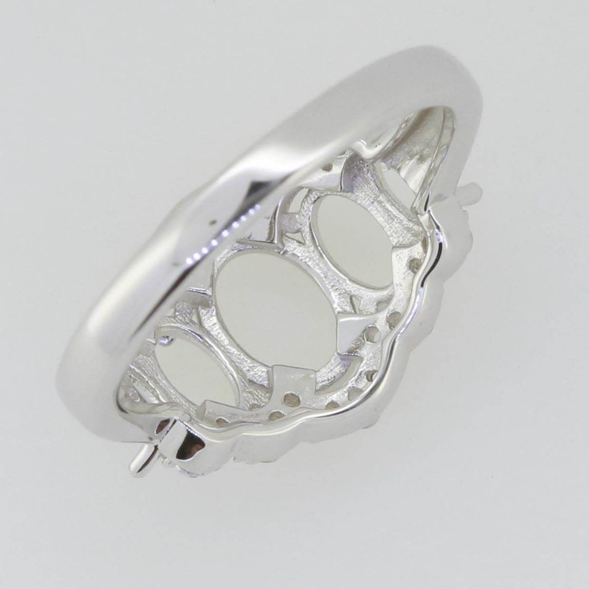 14K White Gold Semi Mount Ring Setting Oval OV 8X6mm PJM22091R - 1 - Syzjewelry