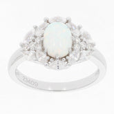 Sterling Silver Semi Mount Ring Setting Cab Oval OV 8x6mm White Topaz - Syzjewelry