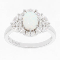 Sterling Silver Semi Mount Ring Setting Cab Oval OV 8x6mm White Topaz - Syzjewelry