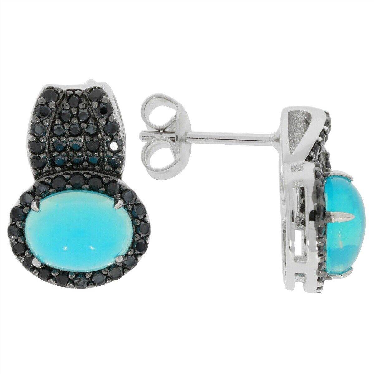 Sterling Silver Semi Mount Earrings Setting OV 8x6mm white topaz White - Syzjewelry