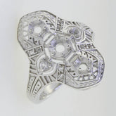 Sterling Silver Semi Mount Ring Setting Round Rd 4x4mm 3x3mm Art Deco Style - Syzjewelry