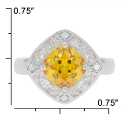 Sterling Silver Semi Mount Ring Setting Cushion CU 8X8mm Halo White Topaz - Syzjewelry