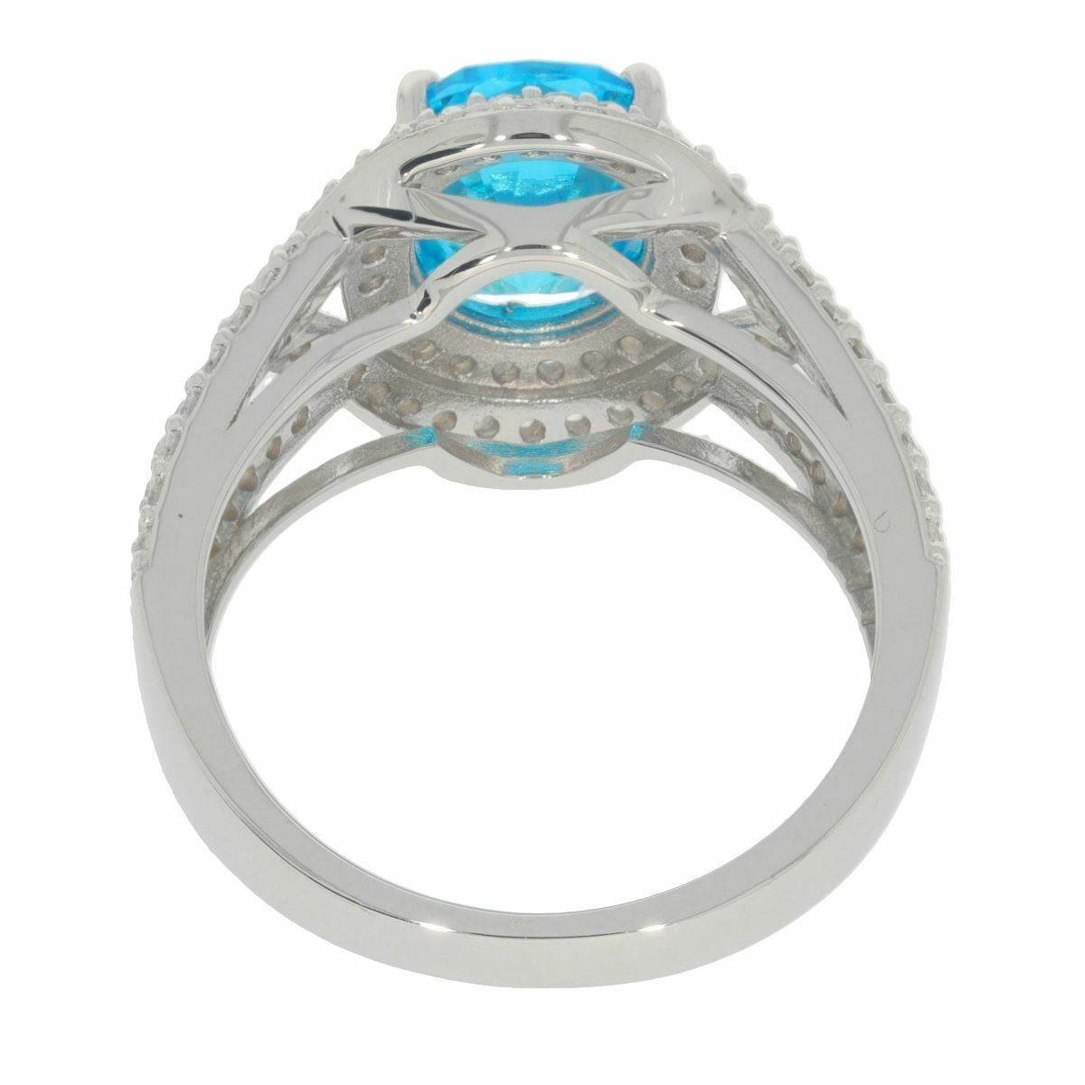 Sterling Silver Semi Mount Ring Setting OV 10X8mm White Topaz N0049PJC0628R - Syzjewelry