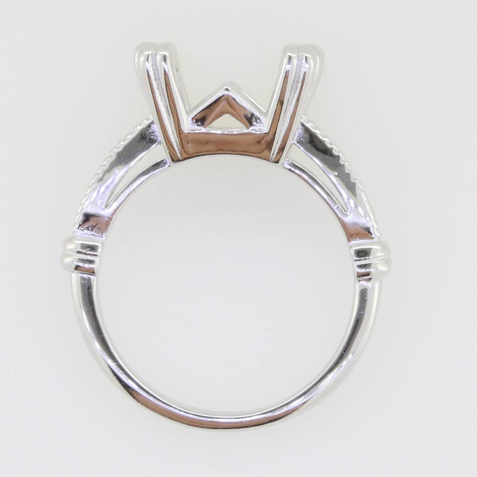 Sterling Silver Semi Mount Ring Setting Princess SQ 10X10mm White Topaz - Syzjewelry