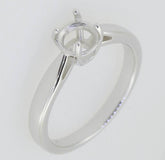 Sterling Silver Semi Mount Ring Setting Round RD 6.5mm White Topaz GTL21067R - Syzjewelry