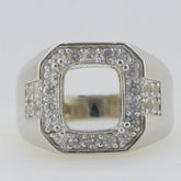 Sterling Silver Semi Mount Ring Setting Cushion CU 10x10mm Men's Ring - Syzjewelry