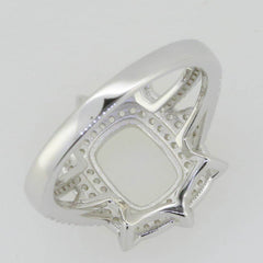 14K White Gold Semi Mount Ring Setting Cushion CU 9x7mm GTL20278R14K - Syzjewelry