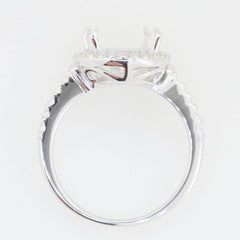 Sterling Silver Semi Mount Ring Setting Oval OV 12x10mm Solitaire - Syzjewelry