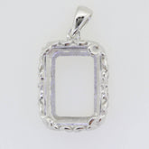 Sterling Silver Semi Mount Pendant Setting Emerald OCT 18x13mm Vintage - Syzjewelry