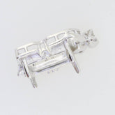 Sterling Silver Semi Mount Pendant Setting Emerald OCT 10X8mm White Topaz - Syzjewelry