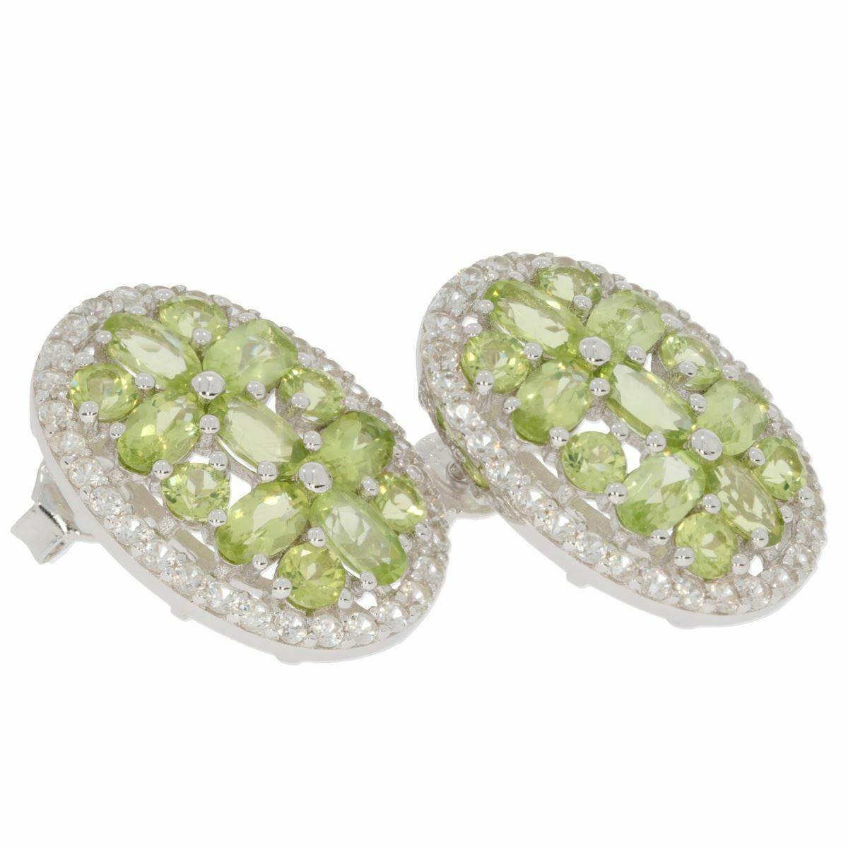 Sterling Silver Semi Mount Earrings Setting OV 5X3mm White Topaz N0163PJC190 - Syzjewelry