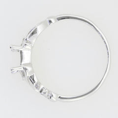 Art Nouveau Style Sterling Silver Semi Mount Ring Setting OCT 7x5mm R171 - Syzjewelry