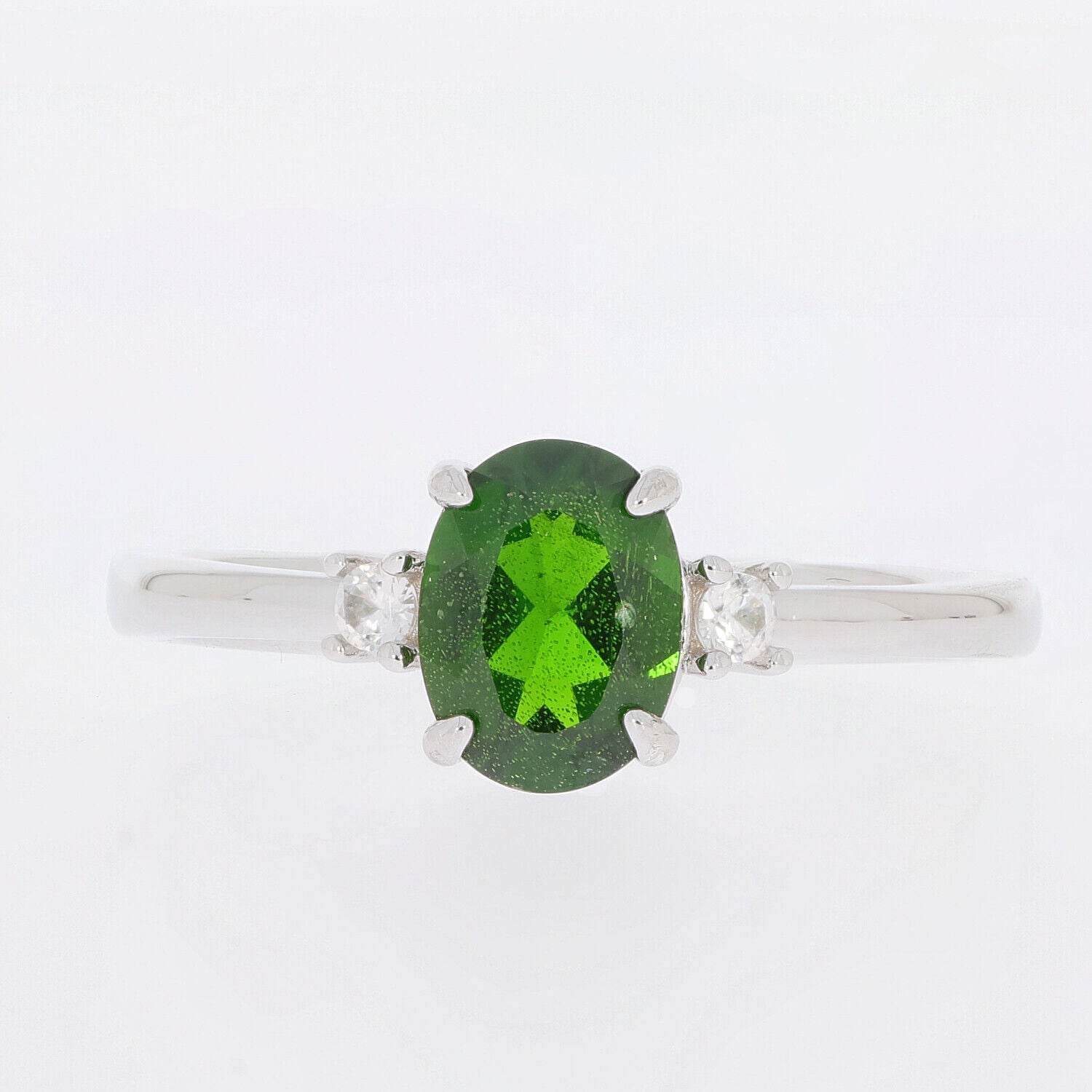 Sterling Silver Semi Mount Ring Setting Oval OV 8X6mm White Topaz PJC24124R - Syzjewelry