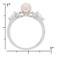 Sterling Silver Semi Mount Ring Setting Round RD 6x6mm Pearl 3 Stone 14795 - Syzjewelry