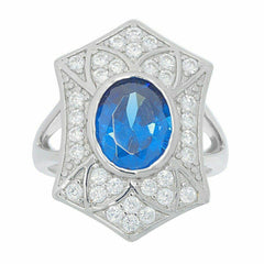 Sterling Silver Semi Mount Ring Setting Oval OV 10x8mm No Rhodium White Topa - Syzjewelry