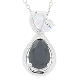 Sterling Silver Semi Mount Pendant Setting Pear PE 10X7mm White Topaz - Syzjewelry