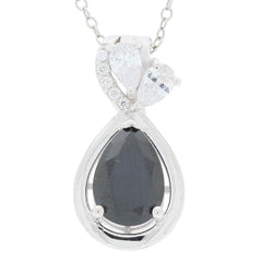 Sterling Silver Semi Mount Pendant Setting Pear PE 10X7mm White Topaz - Syzjewelry