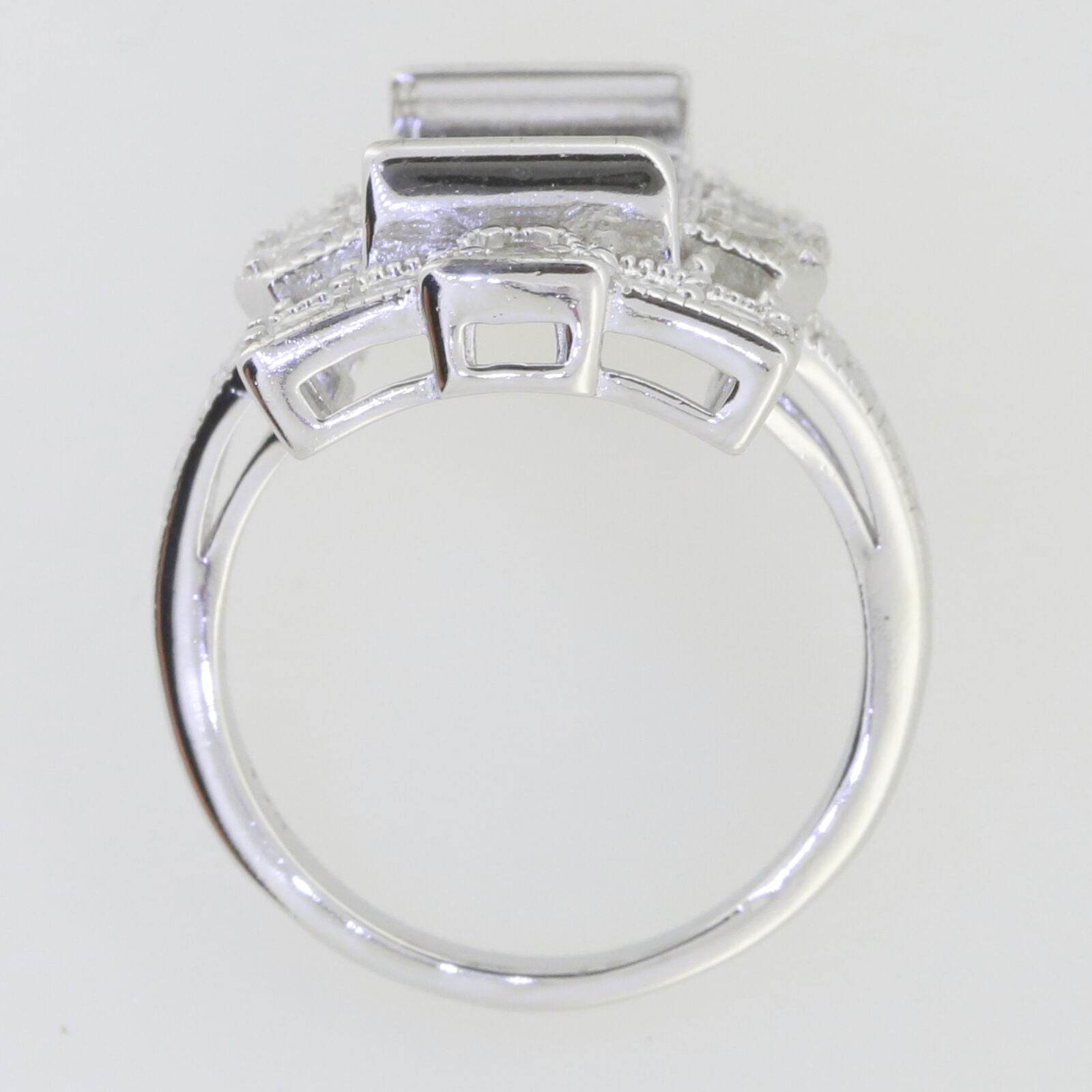 Sterling Silver Semi Mount Ring Setting Emerald OCT 14x7mm Vintage Repro Topaz - Syzjewelry