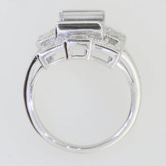 Sterling Silver Semi Mount Ring Setting Emerald OCT 14x7mm Vintage Repro Topaz - Syzjewelry