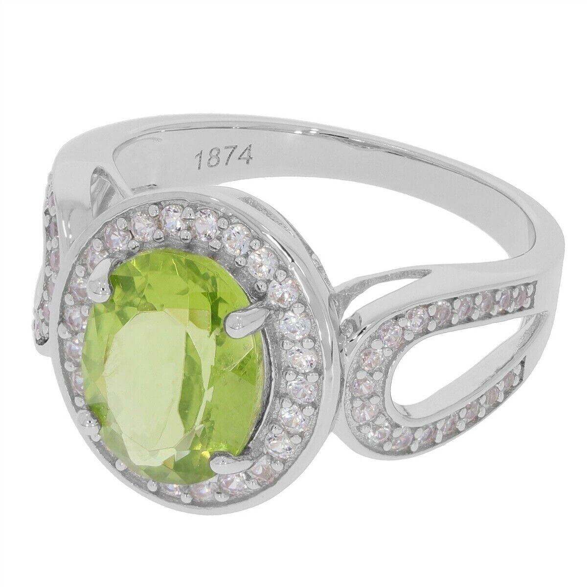 Sterling Silver Semi Mount Ring Setting Oval OV 10x8mm Halo Natural White Zircon - Syzjewelry