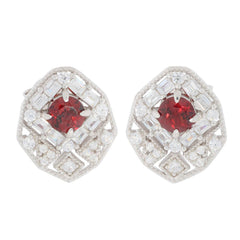 Sterling Silver Semi Mount Earrings Setting Round RD 5X5mm Stud Earrings - Syzjewelry