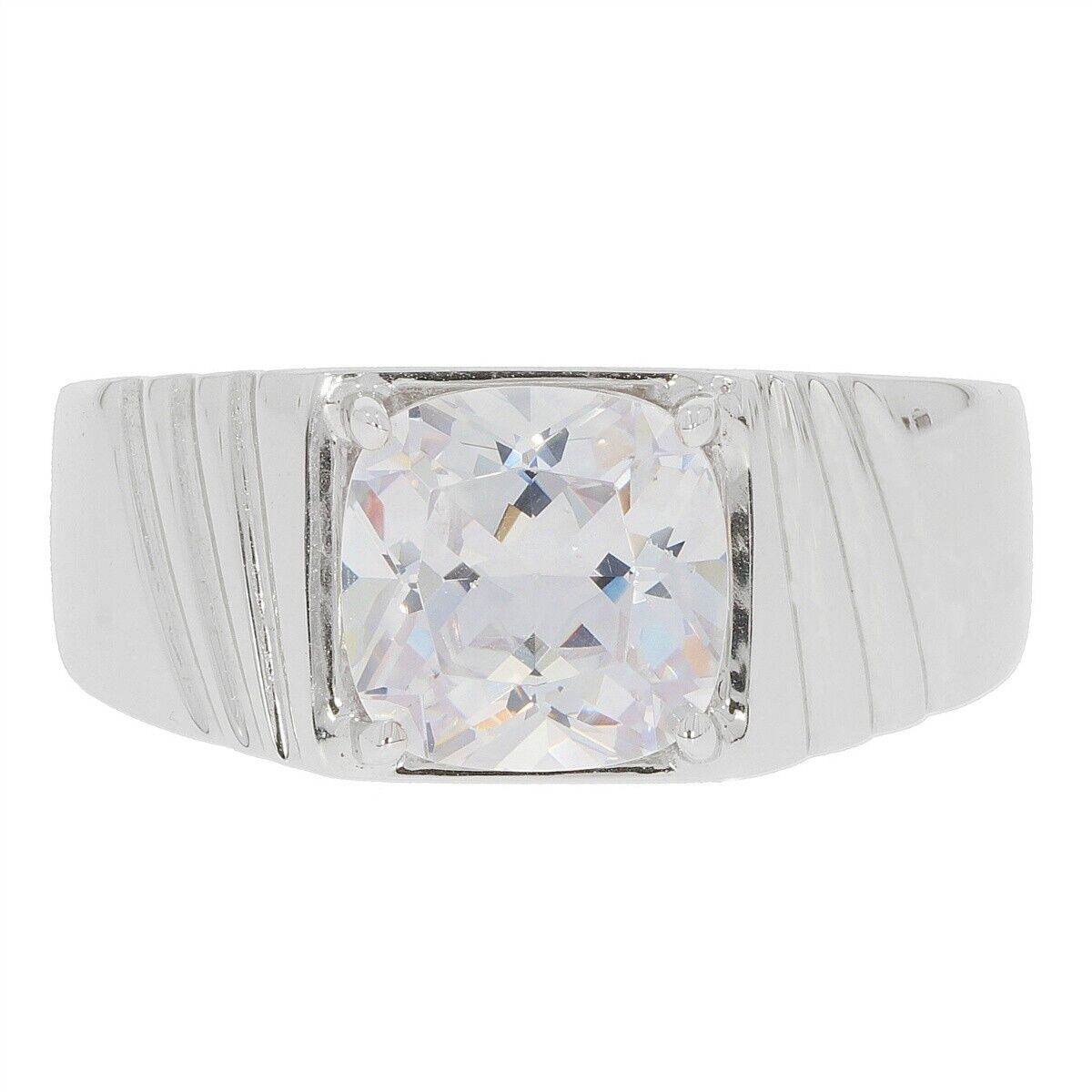 Men's Ring Settings Sterling Silver Ring Mounting Cushion CU 8X8mm - Syzjewelry