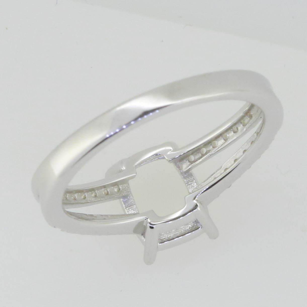 14K White Gold Semi Mount Ring Setting Cushion CU 9x7mm GTL20271R14K - Syzjewelry