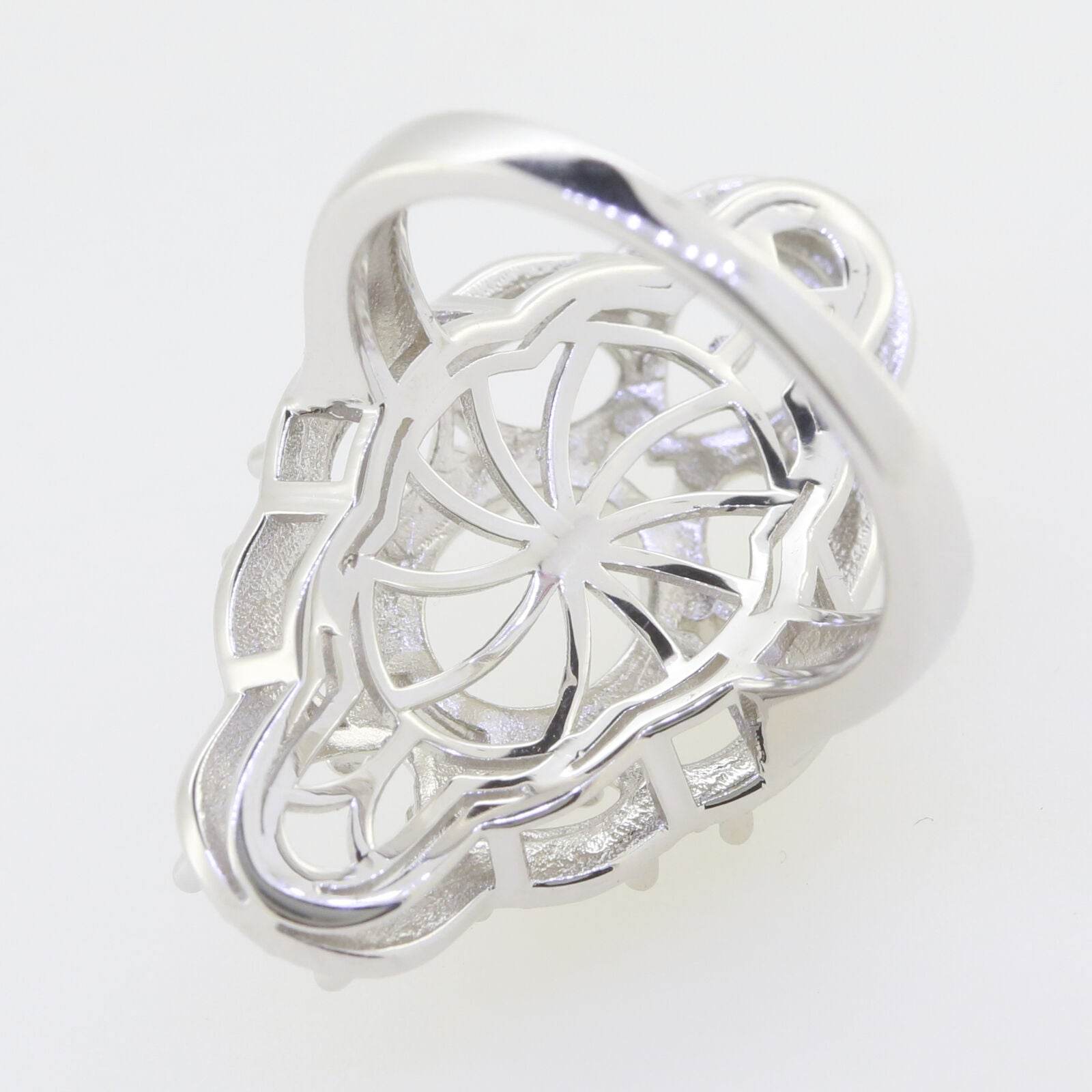 Sterling Silver Semi Mount Ring Setting Oval OV 10x8mm OV 6x4mm PE 8x6mm Clu - Syzjewelry