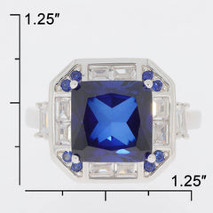 Sterling Silver Semi Mount Ring Setting Emerald oct 10x10mm White Topa - Syzjewelry