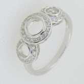 Sterling Silver Semi Mount Ring Setting Round RD 5x5mm RD3.5mm White T - Syzjewelry