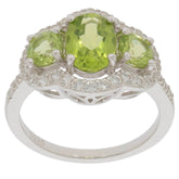 Sterling Silver Semi Mount Ring Setting Oval OV 8X6mm Round RD 4.5mm 3 stone - Syzjewelry