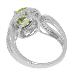 Sterling Silver Semi Mount Ring Setting Oval OV 10x8mm Halo Natural White Zircon - Syzjewelry