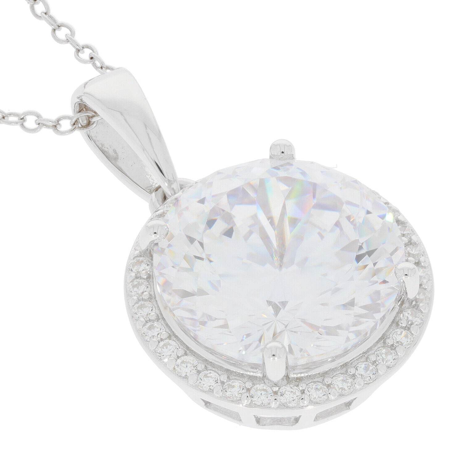 Sterling Silver Semi Mount Pendant Setting Round RD 13X13mm White Topaz - Syzjewelry