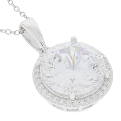 Sterling Silver Semi Mount Pendant Setting Round RD 13X13mm White Topaz - Syzjewelry