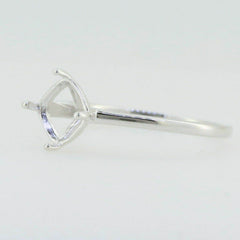 Minimal 14K White Gold Semi Mount Ring Setting Pear PE 7x5mm thin band - Syzjewelry