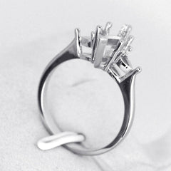 Sterling Silver Vintage Style Semi Mount Ring Setting Marquise MQ 10x5mm & PE4x3 - Syzjewelry