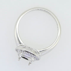 Sterling Silver Semi Mount Ring Setting Round Rd 8x8mm Halo White Topaz - Syzjewelry