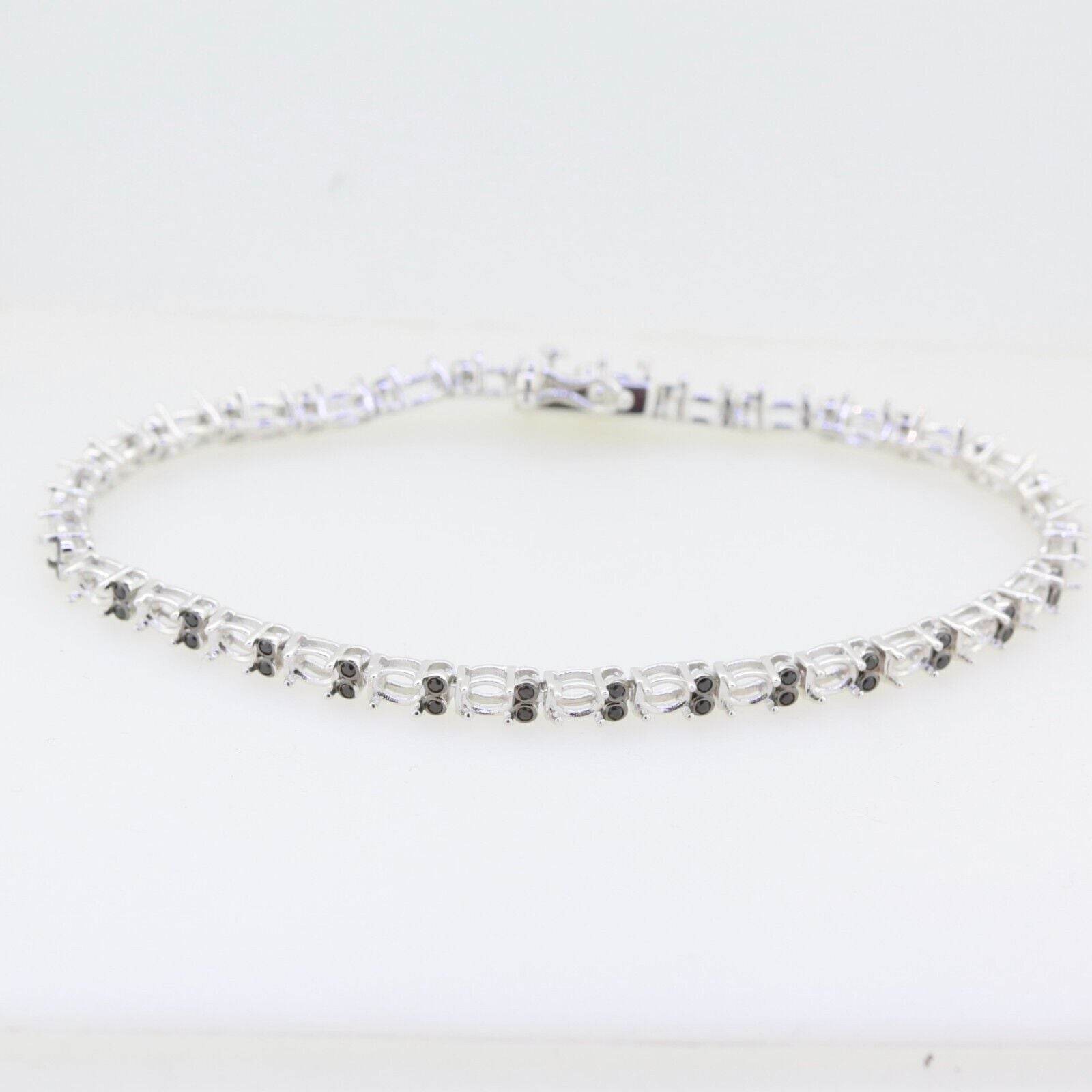 Sterling Silver Semi Mount Bracelet Setting OV 4X3mm White Topaz or Black Spine - Syzjewelry