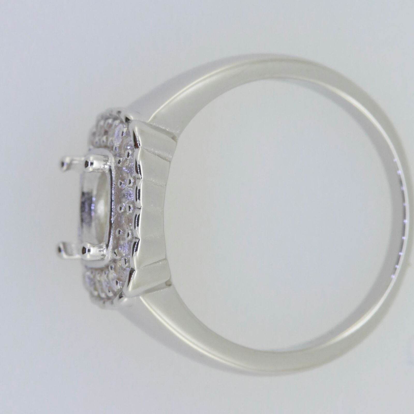 Sterling Silver Semi Mount Ring Setting Round RD 7x7mm White Topaz PJC7742R - Syzjewelry