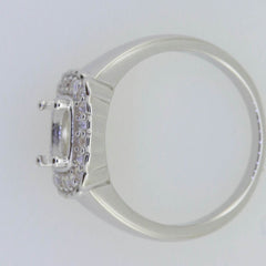 Sterling Silver Semi Mount Ring Setting Round RD 7x7mm White Topaz PJC7742R - Syzjewelry