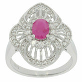 Sterling Silver Semi Mount Ring Setting Oval OV 7x5mm Halo - Syzjewelry